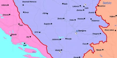 ボスニア-ヘルツェゴビナの政治地図