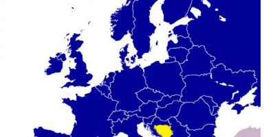 地図のボスニア-ヘルツェゴビナの欧州