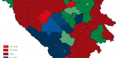 ボスニアの宗教の地図